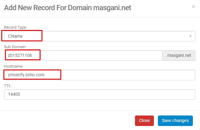 verifikasi domain - add cname record